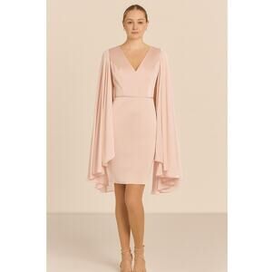 Mac Duggal Cape Sleeve Satin Mini Cocktail Dress Size 0 NWOT